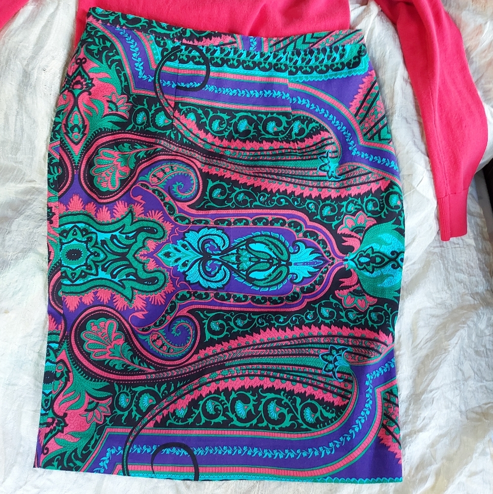 Anthro Plenty by Tracy Reese paisley pencil skirt